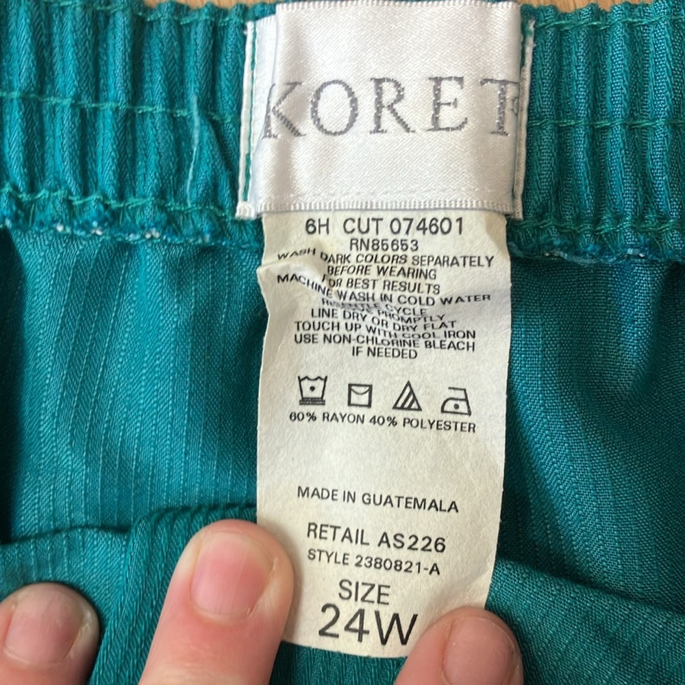 Vintage plus teal button front skirt 24W - Picture 3 of 4